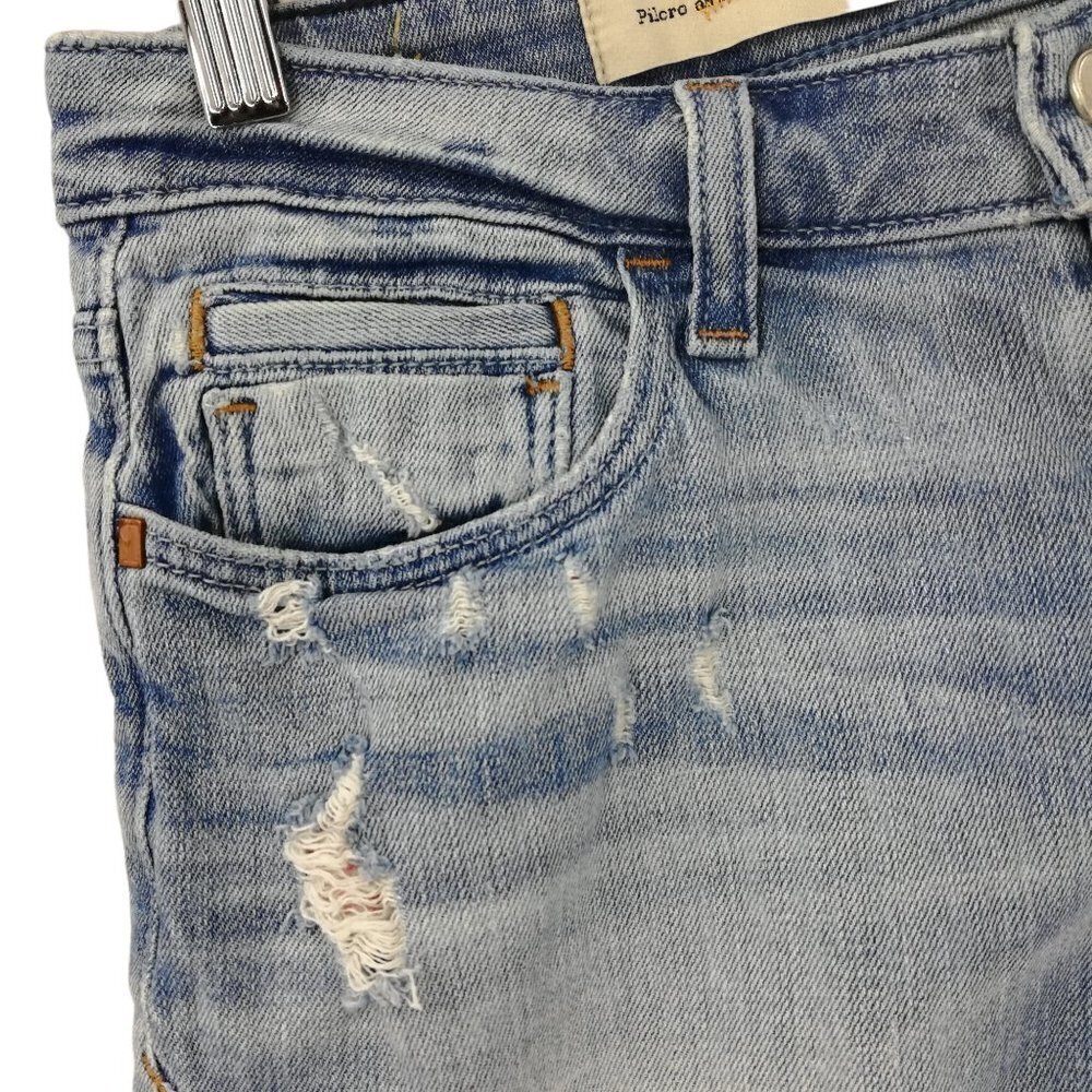Pilcro & the Letterpress Stet Distressed Jean Shorts Size 27 Anthropologie Light - Picture 2 of 9